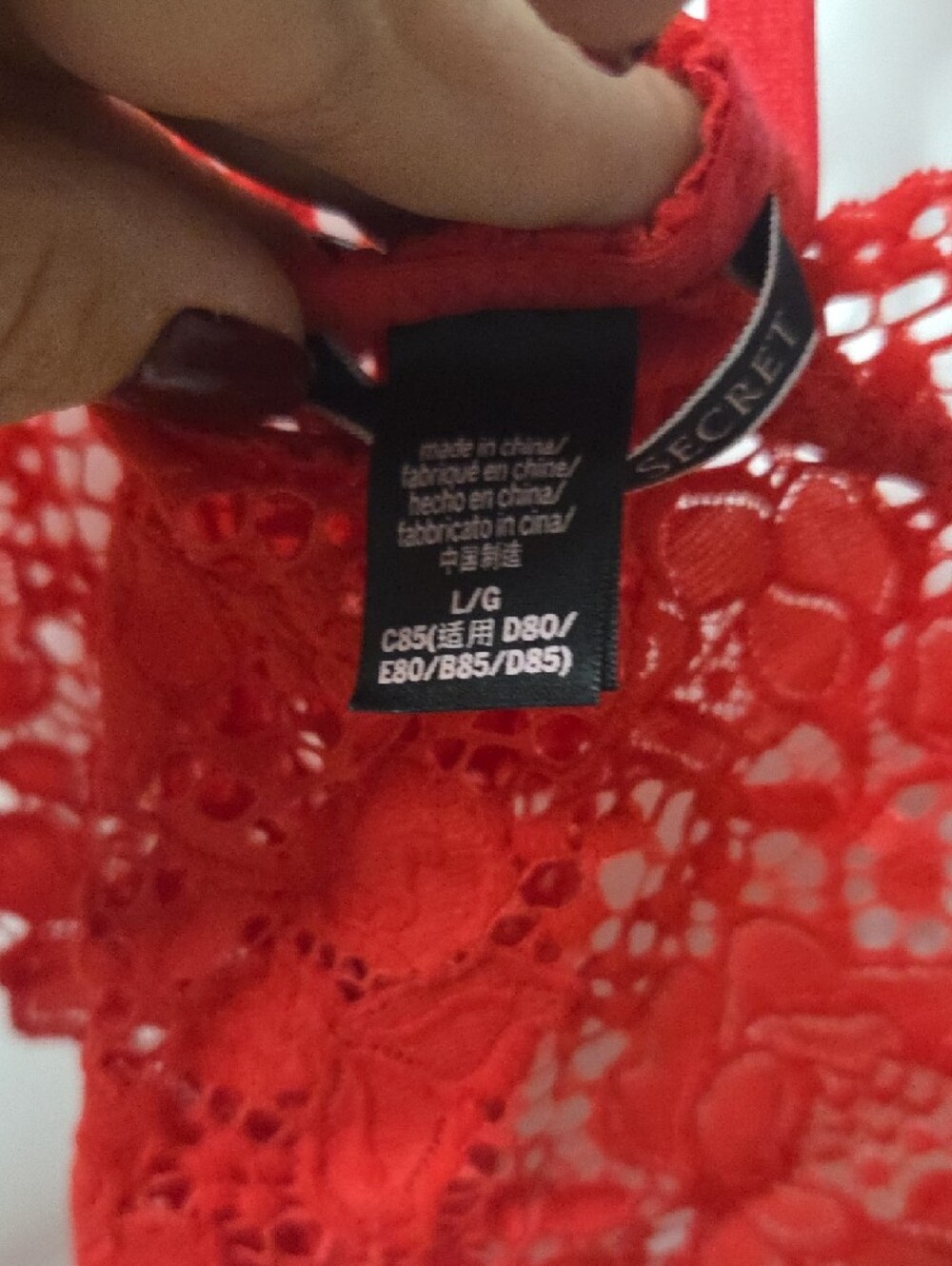 Victoria's Secret Red Lace Plunge Bodysuit Large Size - Picture 6 of 6